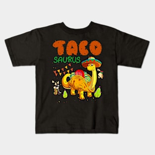 Tacosaurus Taco Dinosaur Dino Cinco De Mayo Mexican Kids T-Shirt